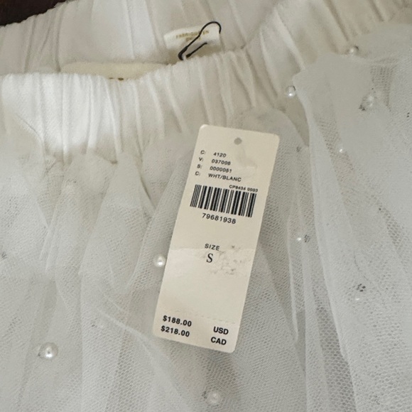 Maeve by Anthropologie  White Tulle with Pearls  Skirt - Picture 4 of 5